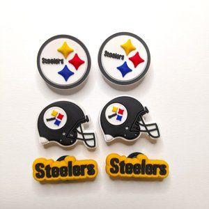 Pittsburg Steelers NFL Football Team Croc Charms Variety Pack 6 Pieces Total